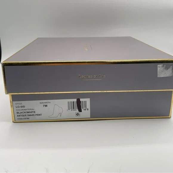 LOUISE ET CIE SID Black White Snake POINTY TOE BOOTS Womens Size 7 - Picture 12 of 12